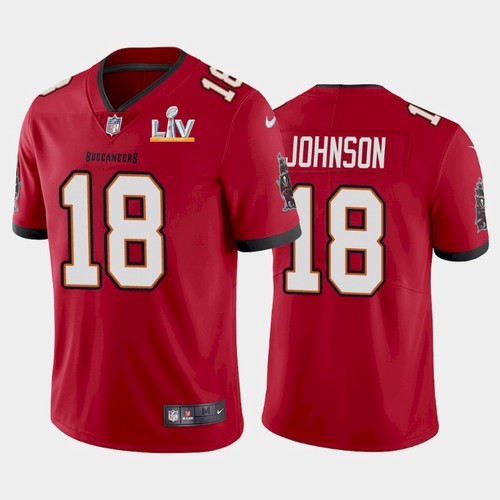 Men's Tampa Bay Buccaneers #18 Tyler Johnson Red 2021 Super Bowl LV Limited Stitched NFL Jersey